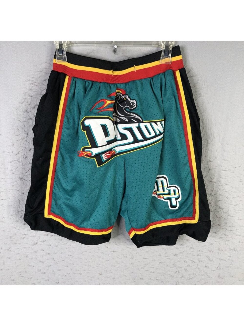 Detroit Pistons Shorts Mens M Teal Black NBA Basketball Just Don Throwback